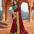 Maroon embroidered georgette saree with blouse