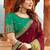 Maroon embroidered georgette saree with blouse