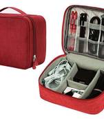 Atorakushon    Electronics Accessories Organizer Bag Carry Gadget Travel Case for Portable Zippered Pouch Red pack of 1