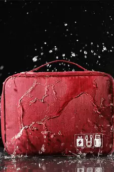 Atorakushon    Electronics Accessories Organizer Bag Carry Gadget Travel Case for Portable Zippered Pouch Red pack of 1