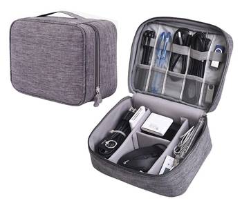 Atorakushon    Electronics Accessories Organizer Bag Carry Gadget Travel Case for Portable Zippered Pouch Grey pack of 1 1