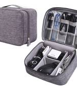 Atorakushon    Electronics Accessories Organizer Bag Carry Gadget Travel Case for Portable Zippered Pouch Grey pack of 1