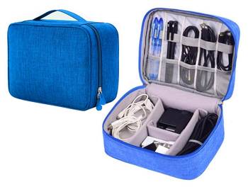 Atorakushon    Electronics Accessories Organizer Bag Carry Gadget Travel Case for Portable Zippered Pouch Blue pack of 1 1