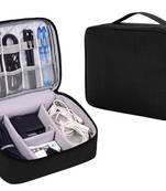 Atorakushon ® Electronics Accessories Organizer Bag Carry Gadget Travel Case for Portable Zippered Pouch Black pack of 1