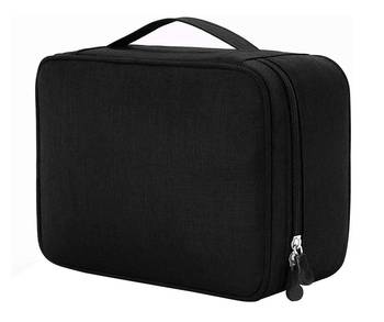 Atorakushon ® Electronics Accessories Organizer Bag Carry Gadget Travel Case for Portable Zippered Pouch Black pack of 1 2