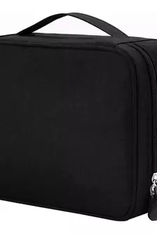Atorakushon ® Electronics Accessories Organizer Bag Carry Gadget Travel Case for Portable Zippered Pouch Black pack of 1