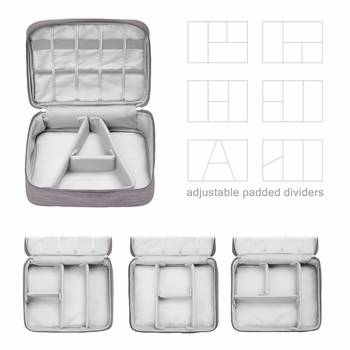 Atorakushon ® Electronics Accessories Organizer Bag Carry Gadget Travel Case for Portable Zippered Pouch Black pack of 1 5
