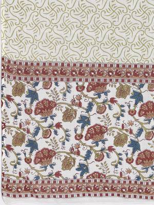 Women's Floral Print & gota patti Straight Cotton White Kurta With Pant & Dupatta 7