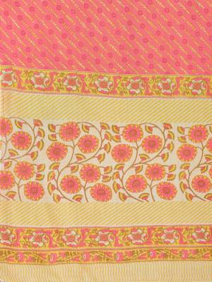 Women's Printed & sequience work Straight Cotton Yellow Kurta With Pant & Dupatta 7