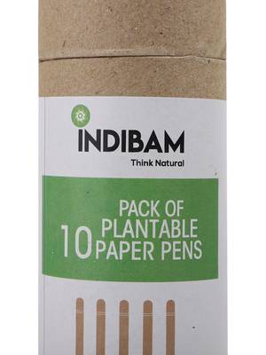 INDIBAM's Box of 10 Plantable Seed Pens Eco Friendly Box for Offices Recycled Paper Bulk Packaging Grow Plants from Pens 6