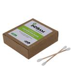 INDIBAM's Bamboo Cotton earbuds/swabs | 100 Stems / 200 Swabs | Multipurpose Double tip cotton swabs (Pack of 2)
