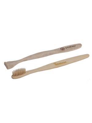 INDIBAM's includes 2 Pcs compostable brown bristles toothbrushes & 2 Pcs Neem wood tongue scrapers. 2