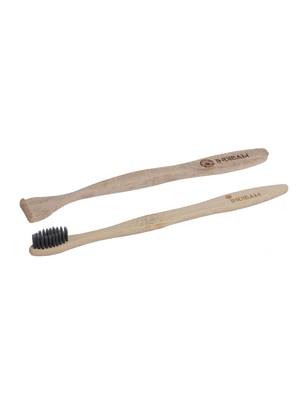 INDIBAM's includes 2 Pcs Charcoal activated black bristles toothbrushes & 2 Pcs Neem wood tongue scrapers 2