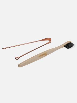 INDIBAM's includes 2 Pcs Charcoal activated black bristles toothbrushes & 2 Pcs 99.9% Pure Copper tongue scrapers 3