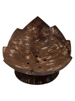 INDIBAM's Natural Body Scrubber 4 Pieces of Loofah Sponges for Bathing and 2 Pcs Upcycled coconut shell soap tray 4