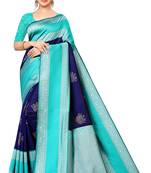 Navy Blue Colour Jacquard Saree With Blouse