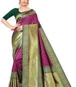 Rani Pink Colour Jacquard Soft Silk Saree WIth Blouse