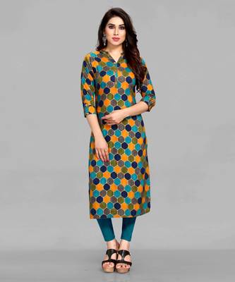 Multicolor printed rayon ethnic-kurtis 1