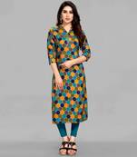 Multicolor printed rayon ethnic-kurtis