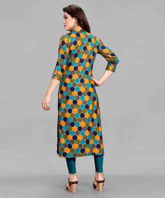 Multicolor printed rayon ethnic-kurtis 2