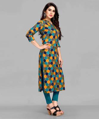 Multicolor printed rayon ethnic-kurtis 3