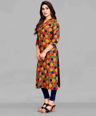 Multicolor printed rayon ethnic-kurtis 4