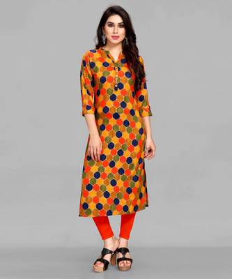 Multicolor printed rayon ethnic-kurtis 1