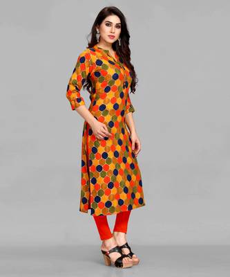 Multicolor printed rayon ethnic-kurtis 3