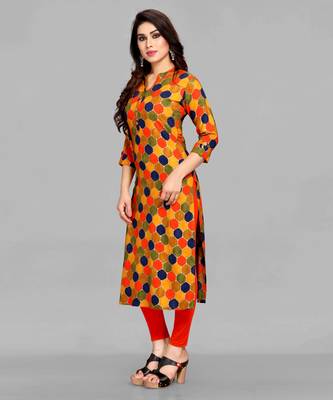 Multicolor printed rayon ethnic-kurtis 4