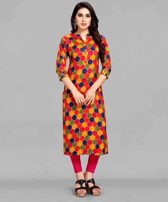Multicolor printed rayon ethnic-kurtis 1