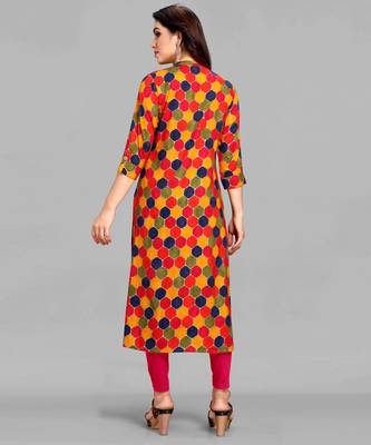 Multicolor printed rayon ethnic-kurtis 2
