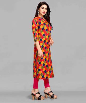 Multicolor printed rayon ethnic-kurtis 3
