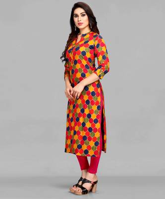 Multicolor printed rayon ethnic-kurtis 4
