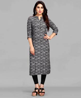 Black printed rayon ethnic-kurtis 1