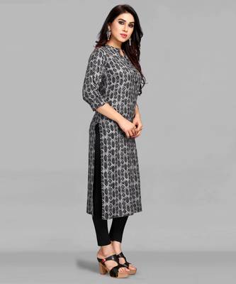 Black printed rayon ethnic-kurtis 3