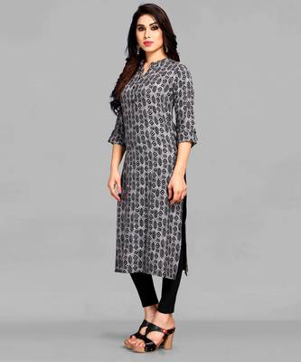 Black printed rayon ethnic-kurtis 4