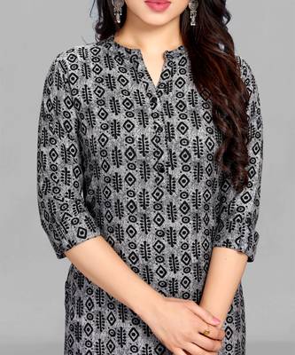 Black printed rayon ethnic-kurtis 5