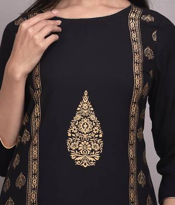 Black printed rayon ethnic-kurtis 5