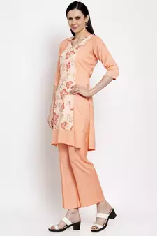 Orange handloom viscose rayon salwar