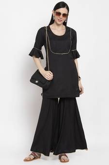 Black handloom viscose rayon salwar