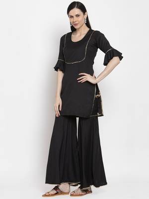 Black handloom viscose rayon salwar 4