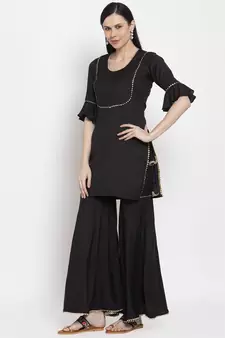 Black handloom viscose rayon salwar
