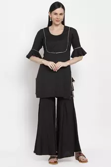 Black handloom viscose rayon salwar