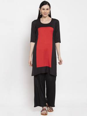 Black handloom viscose rayon salwar 1
