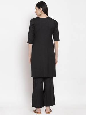 Black handloom viscose rayon salwar 5