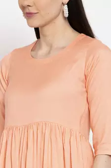 Orange handloom viscose rayon salwar