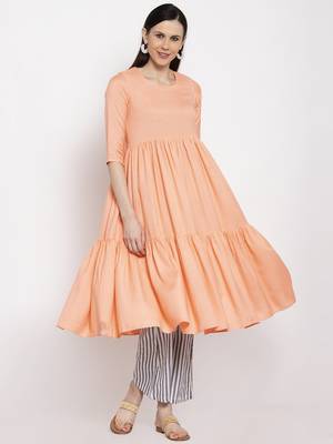 Orange handloom viscose rayon salwar 1