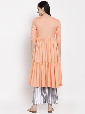 Orange handloom viscose rayon salwar 4