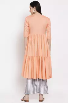 Orange handloom viscose rayon salwar