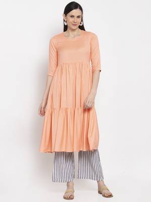 Orange handloom viscose rayon salwar 5